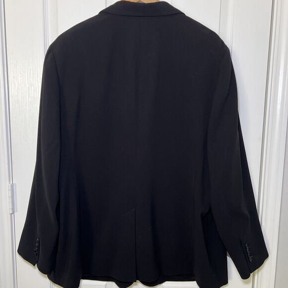 Talbots Woman Two Button Blazer Jacket 20W Black Capsule Minimalist - Picture 4 of 9